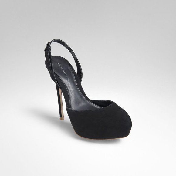 Elie Tahari Paris Blk Suede Leather Slingback - Picture 8 of 8